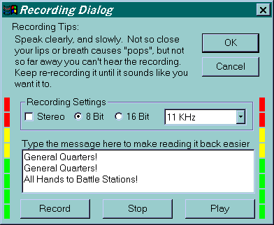 Recording Dialog